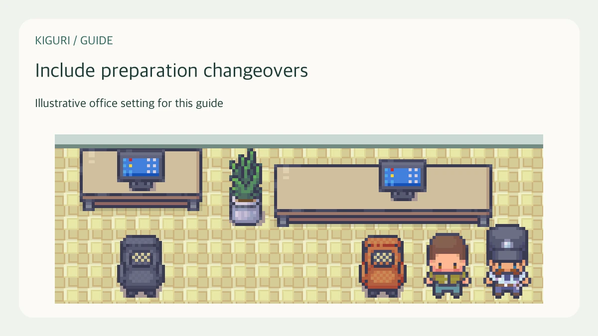 Illustrative setting to include preparation changeovers