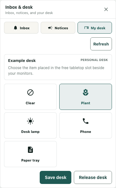 My desk claim/preview/save/release shown in a synthetic isolated native UI example