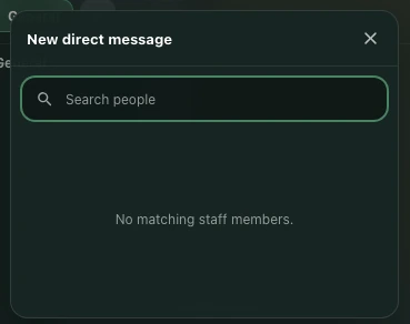 The New direct message picker and Search people field