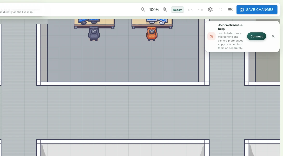 The Save changes button at the top of the editor