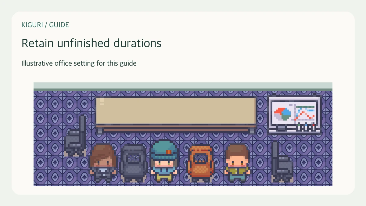 Illustrative setting to retain unfinished durations