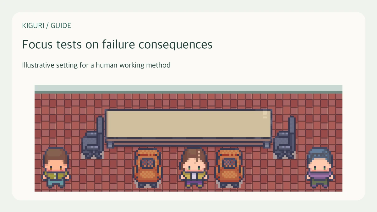 Illustrative office scene for focus tests on failure consequences