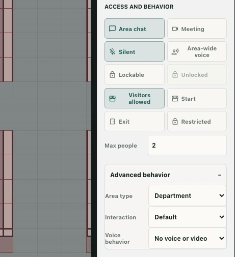 The Silent control and No voice or video setting for a quiet area