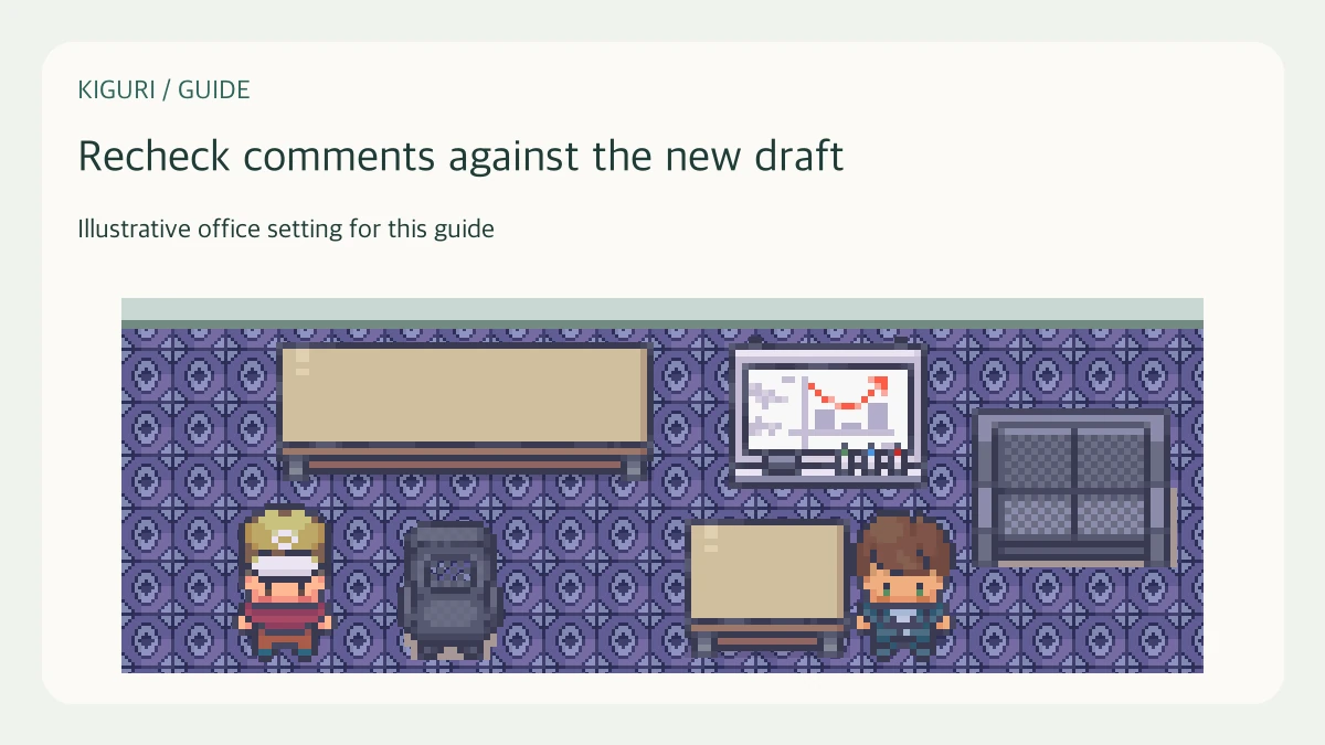 Illustrative setting to recheck comments against the new draft