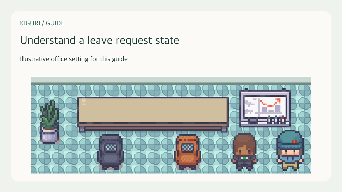 Illustrative office setting to understand a leave request state