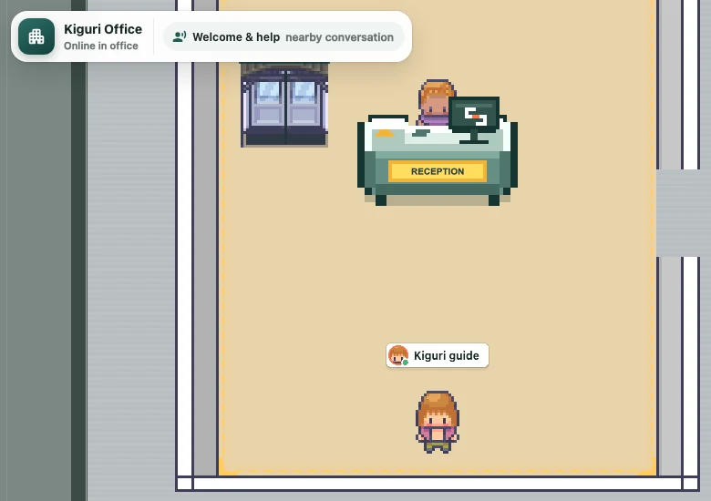 The online office indicator and the test character nameplate